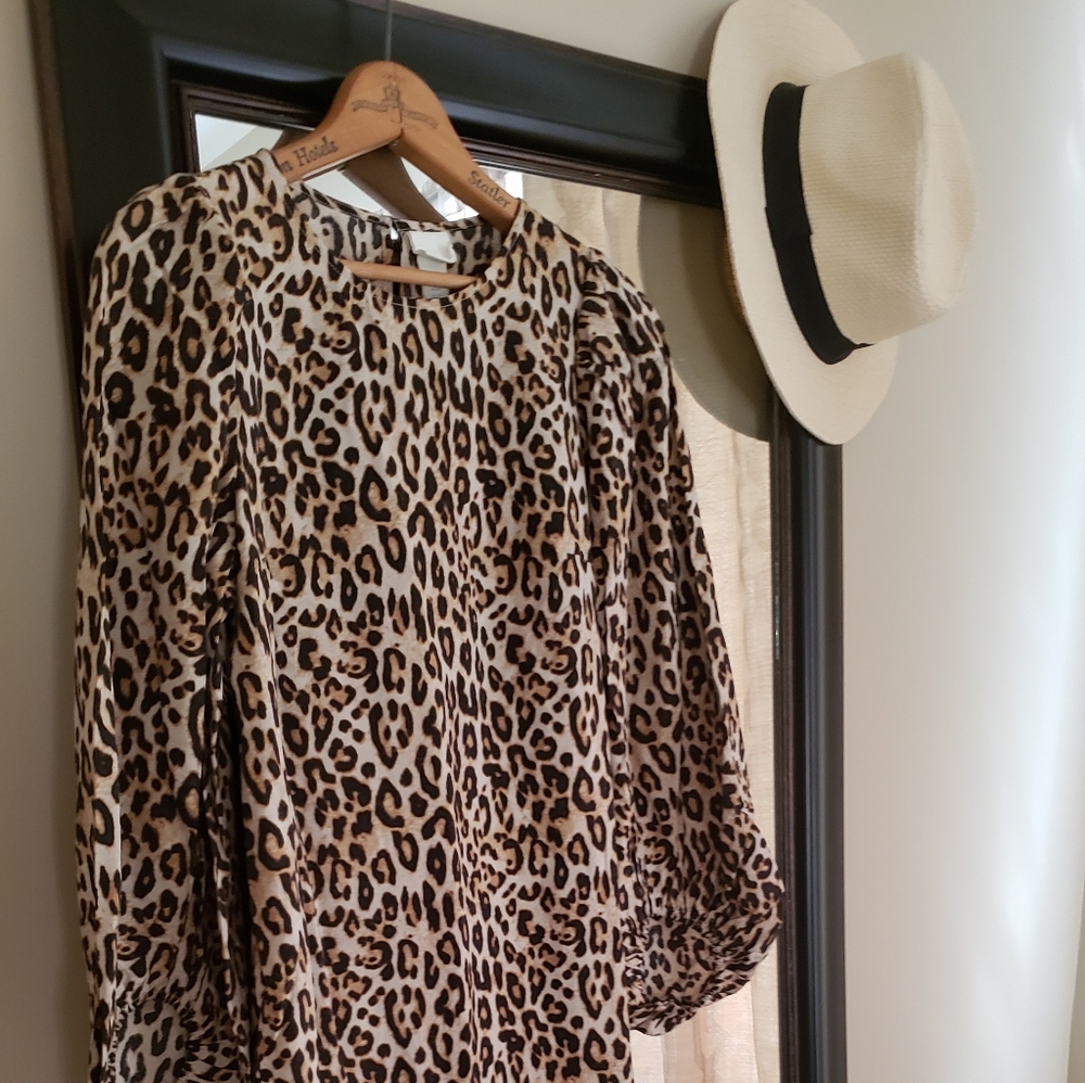 NWT Leopard Print Midi Dress Size XS